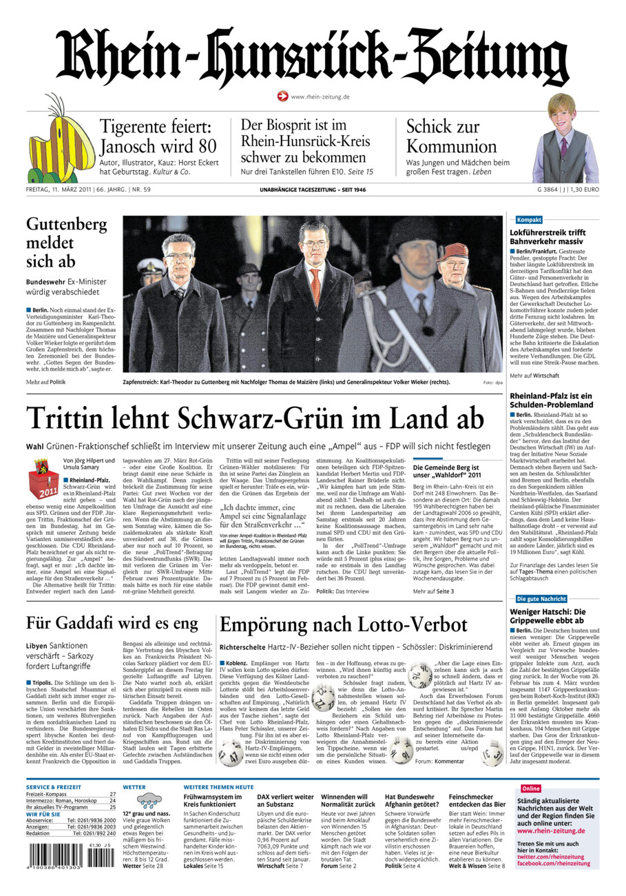 Rhein-Hunsrück-Zeitung vom Freitag, 11.03.2011