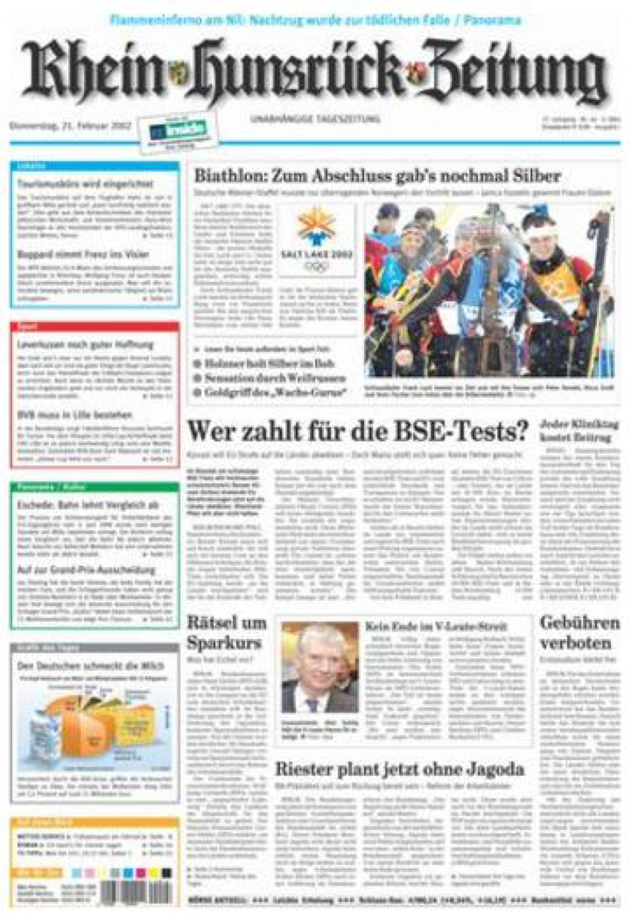 Rhein-Hunsrück-Zeitung vom Donnerstag, 21.02.2002