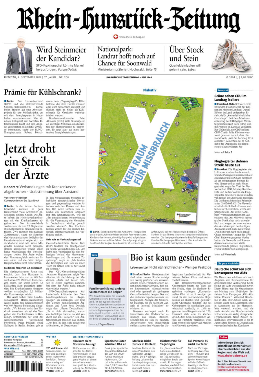 Rhein-Hunsrück-Zeitung vom Dienstag, 04.09.2012