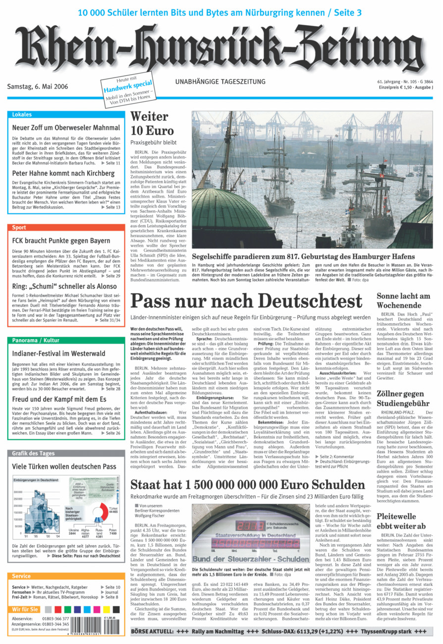 Rhein-Hunsrück-Zeitung vom Samstag, 06.05.2006