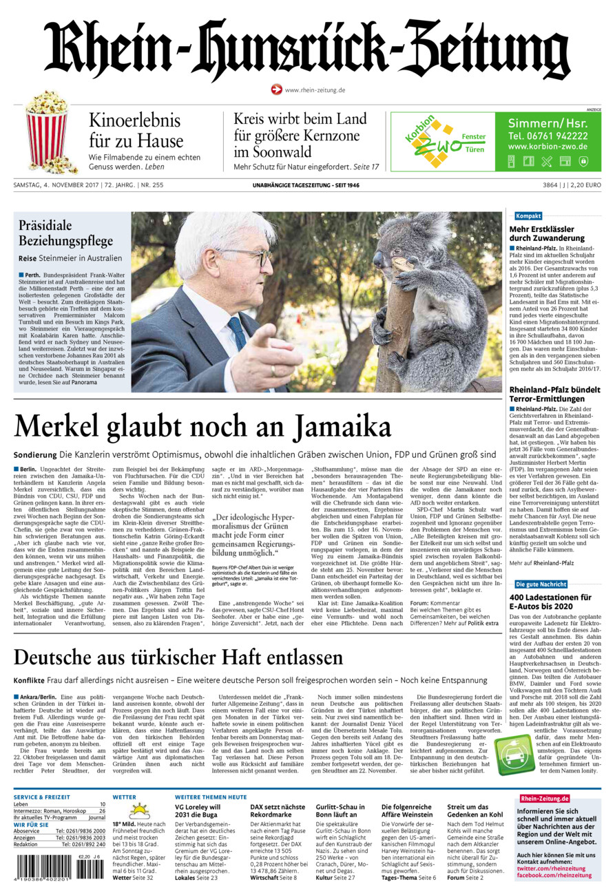 Rhein-Hunsrück-Zeitung vom Samstag, 04.11.2017