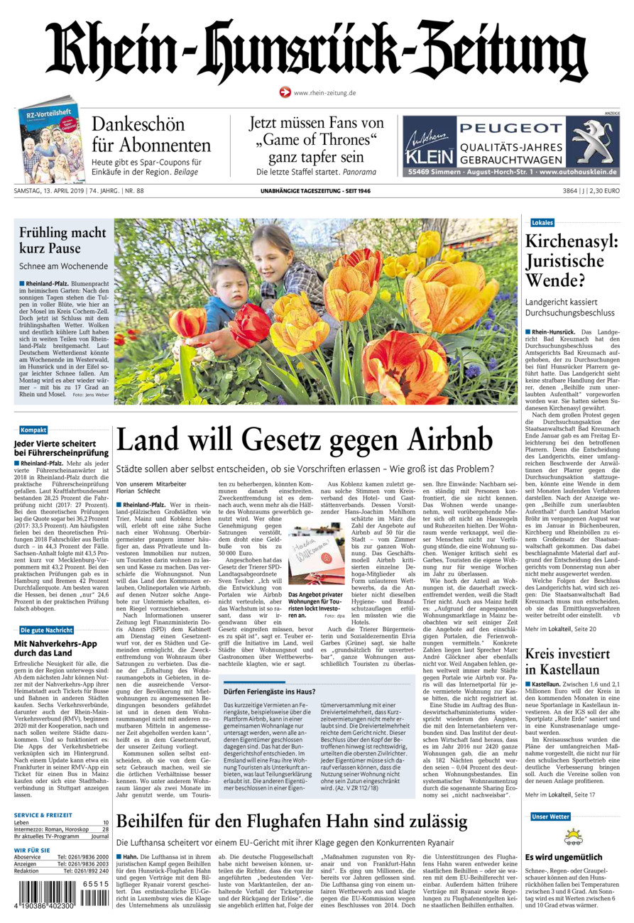Rhein-Hunsrück-Zeitung vom Samstag, 13.04.2019