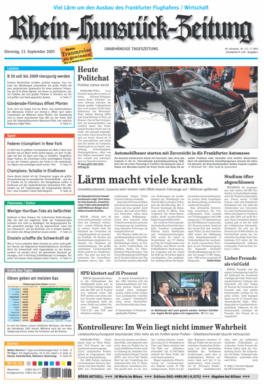 Rhein-Hunsrück-Zeitung vom Dienstag, 13.09.2005