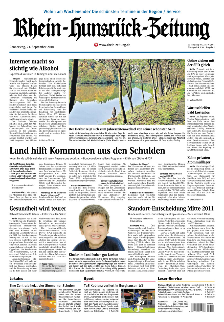 Rhein-Hunsrück-Zeitung vom Donnerstag, 23.09.2010