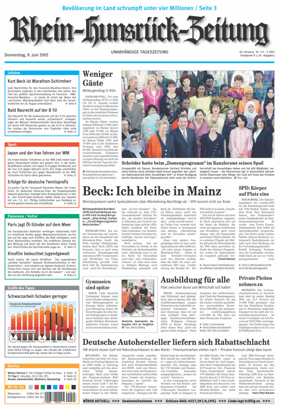 Rhein-Hunsrück-Zeitung vom Donnerstag, 09.06.2005