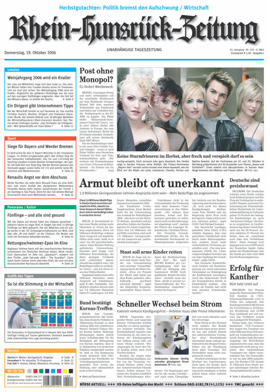 Rhein-Hunsrück-Zeitung vom Donnerstag, 19.10.2006