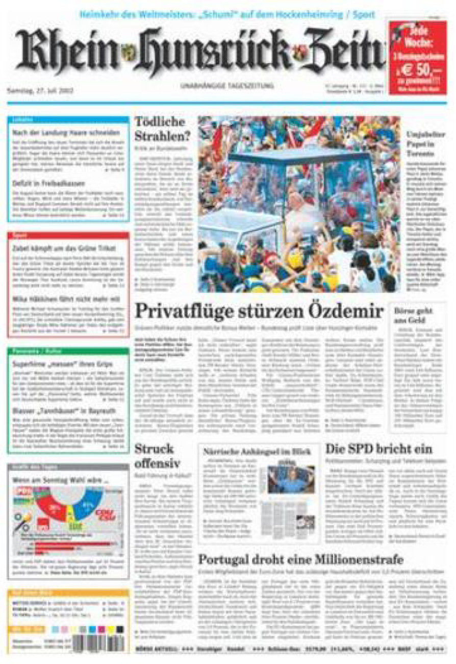 Rhein-Hunsrück-Zeitung vom Samstag, 27.07.2002