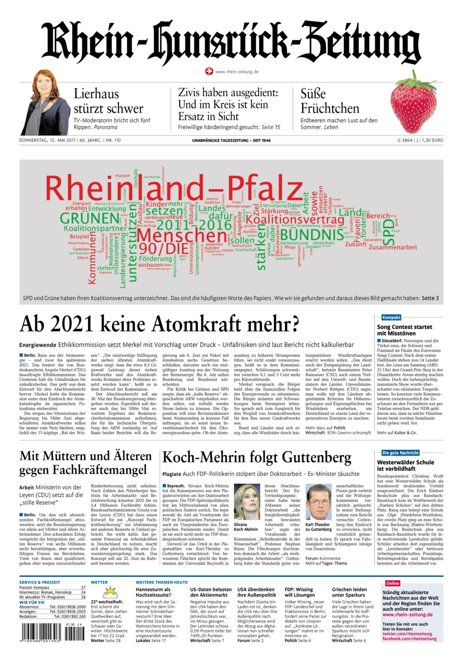 Rhein-Hunsrück-Zeitung vom Donnerstag, 12.05.2011
