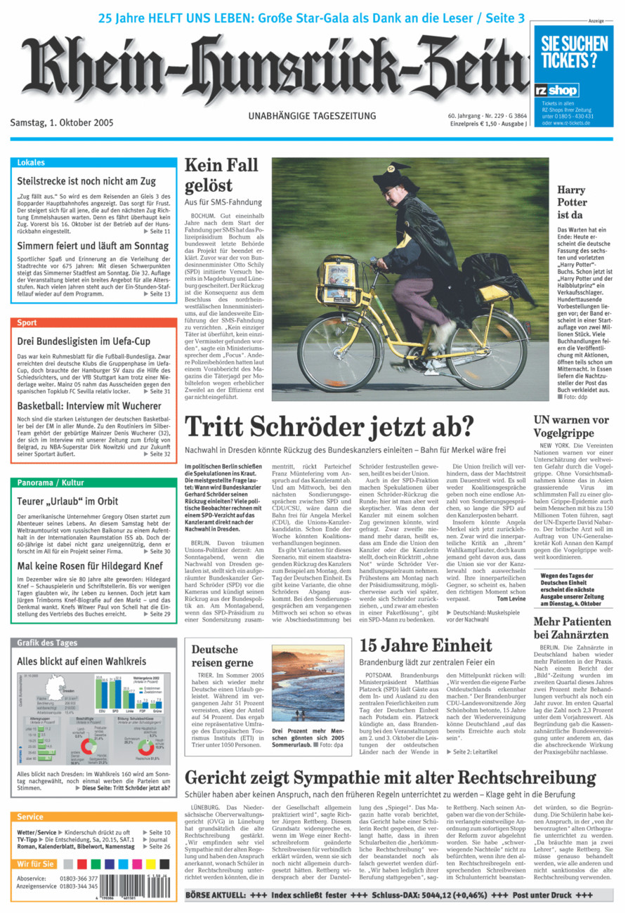 Rhein-Hunsrück-Zeitung vom Samstag, 01.10.2005