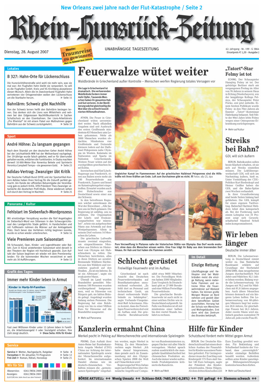 Rhein-Hunsrück-Zeitung vom Dienstag, 28.08.2007