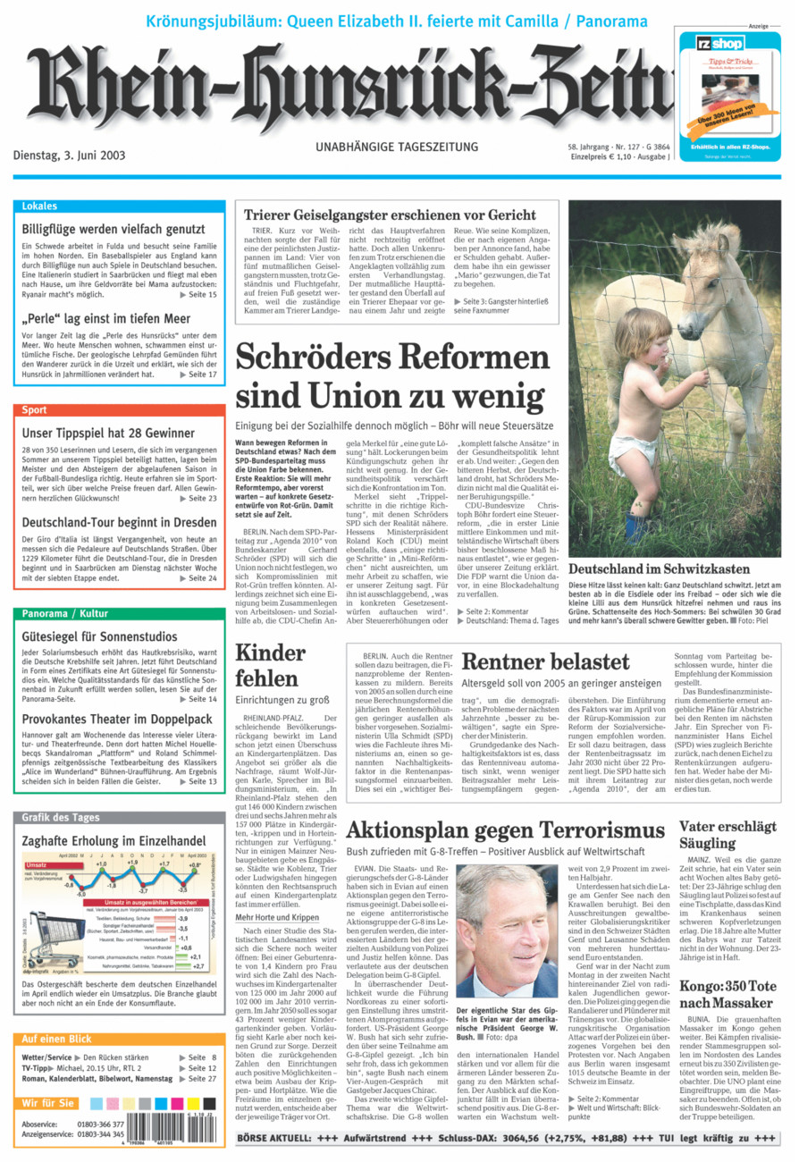 Rhein-Hunsrück-Zeitung vom Dienstag, 03.06.2003