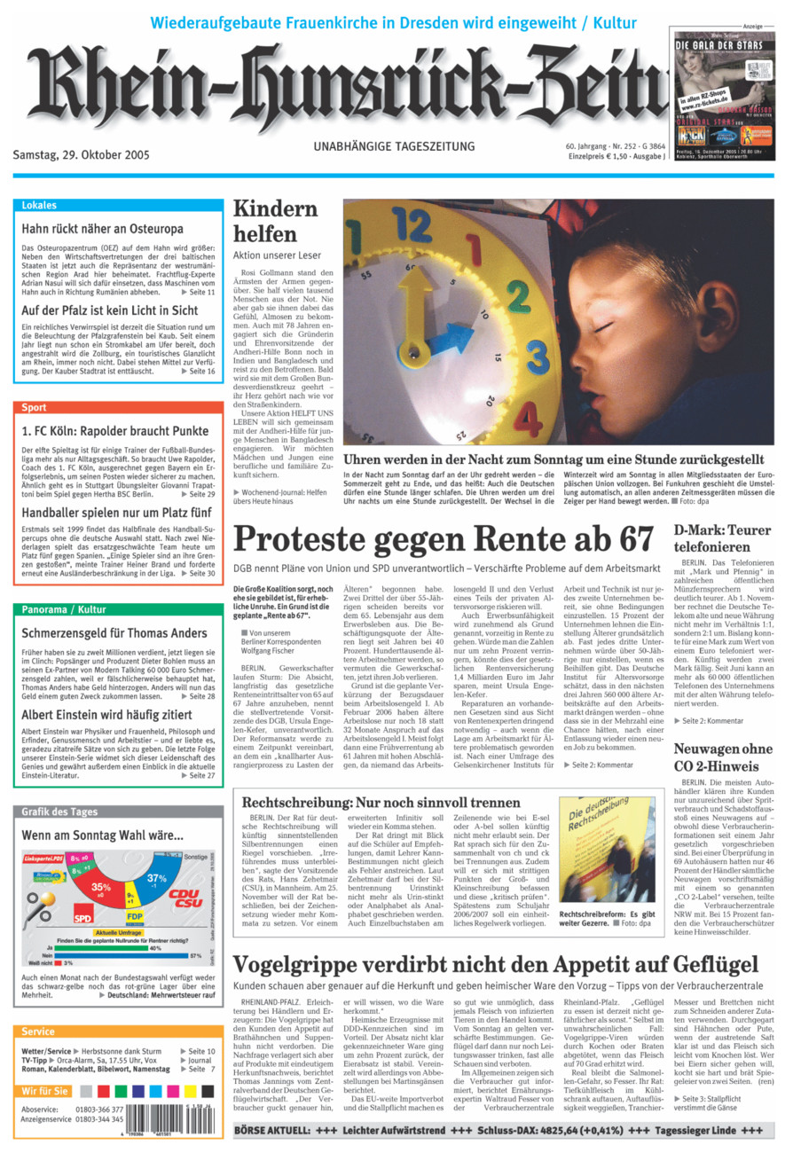 Rhein-Hunsrück-Zeitung vom Samstag, 29.10.2005