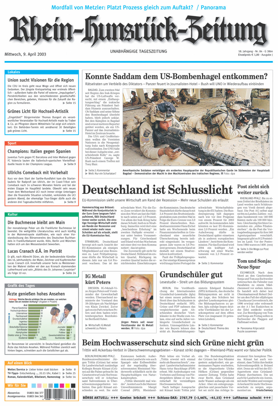 Rhein-Hunsrück-Zeitung vom Mittwoch, 09.04.2003