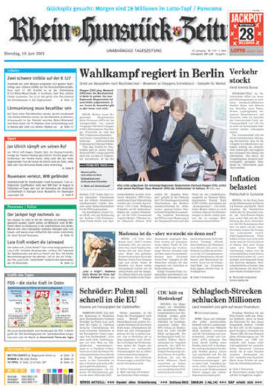 Rhein-Hunsrück-Zeitung vom Dienstag, 19.06.2001
