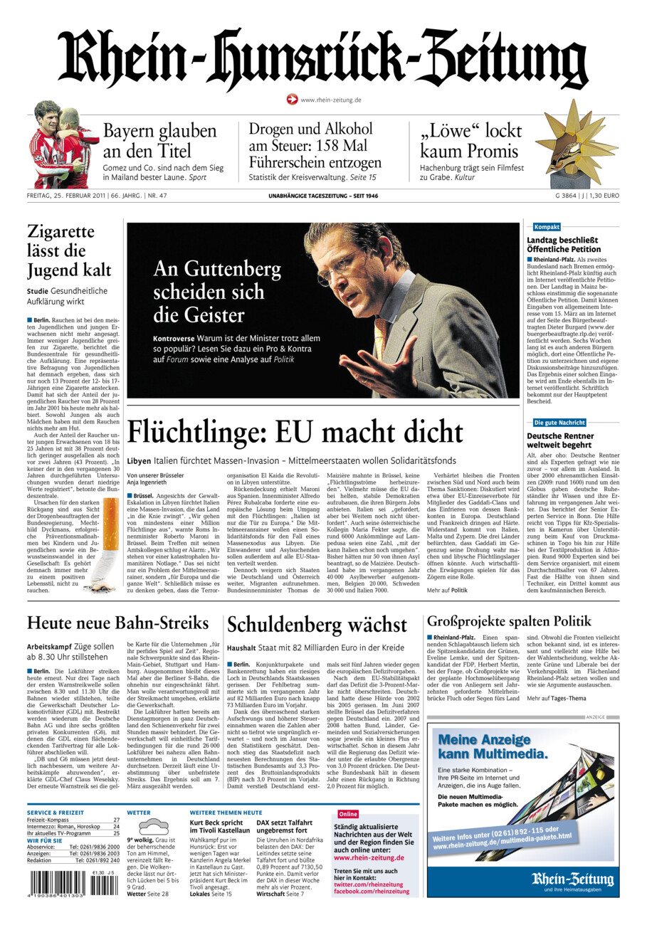 Rhein-Hunsrück-Zeitung vom Freitag, 25.02.2011