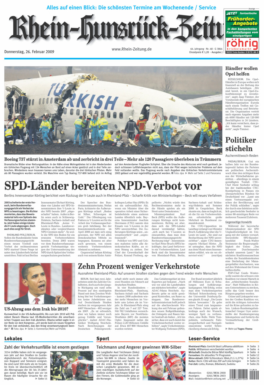 Rhein-Hunsrück-Zeitung vom Donnerstag, 26.02.2009