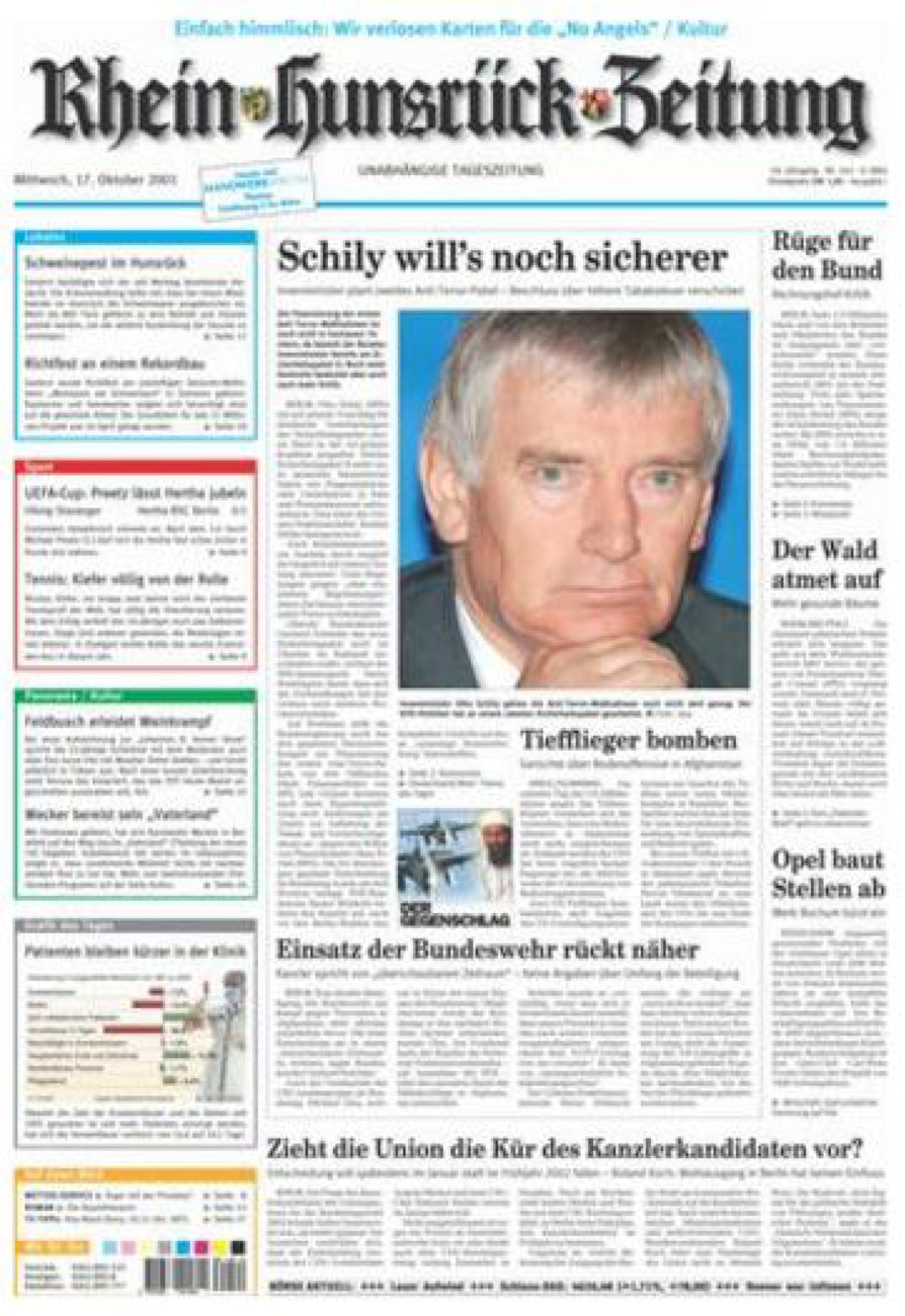 Rhein-Hunsrück-Zeitung vom Mittwoch, 17.10.2001