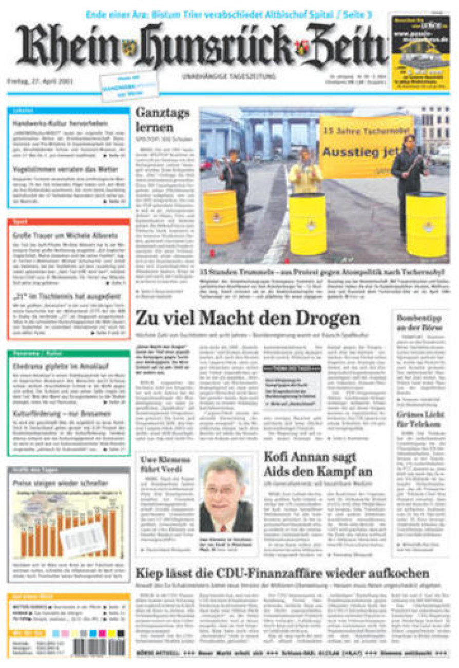 Rhein-Hunsrück-Zeitung vom Freitag, 27.04.2001