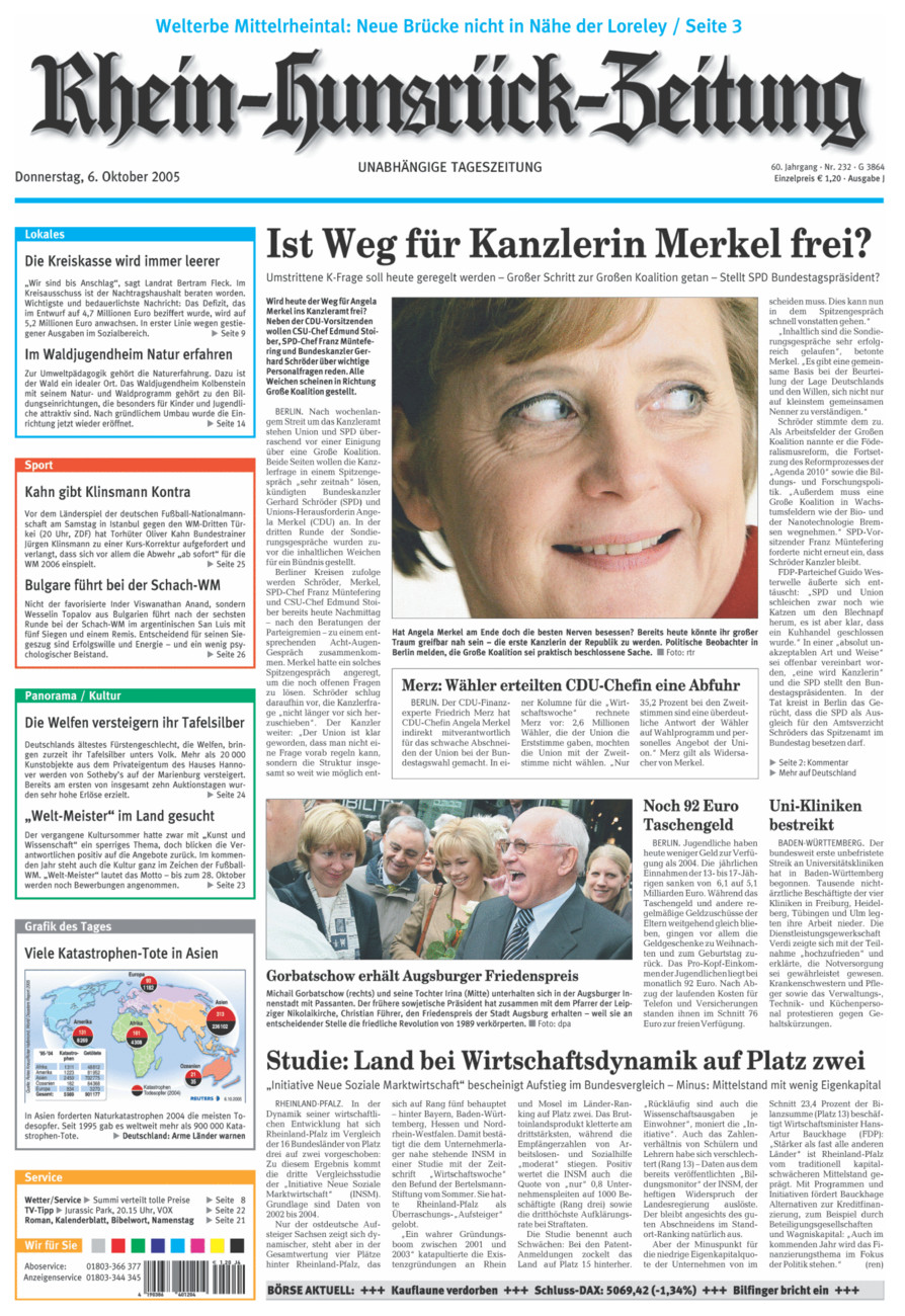 Rhein-Hunsrück-Zeitung vom Donnerstag, 06.10.2005