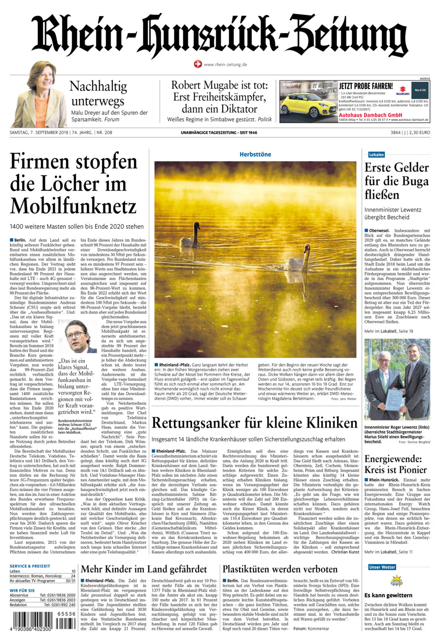 Rhein-Hunsrück-Zeitung vom Samstag, 07.09.2019