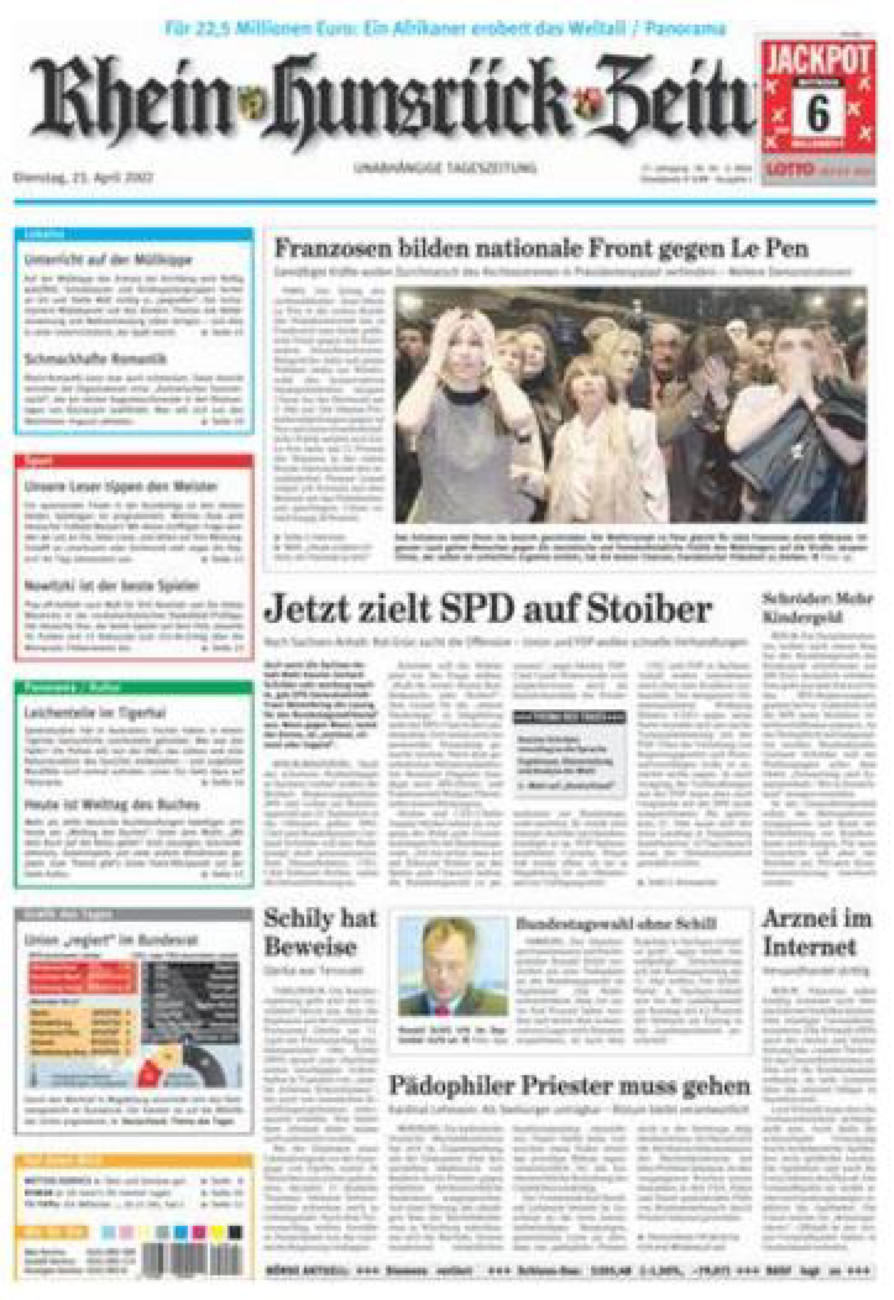 Rhein-Hunsrück-Zeitung vom Dienstag, 23.04.2002