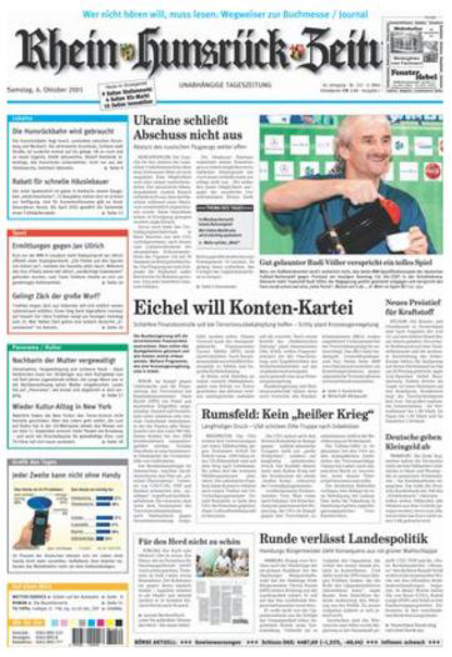 Rhein-Hunsrück-Zeitung vom Samstag, 06.10.2001