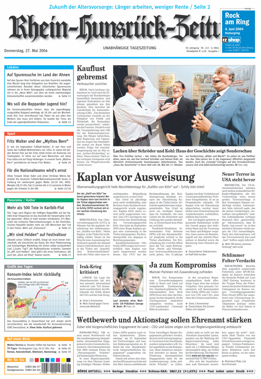 Rhein-Hunsrück-Zeitung vom Donnerstag, 27.05.2004