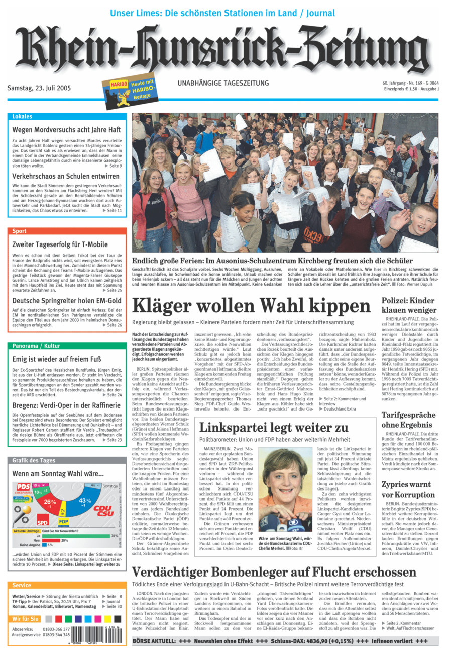 Rhein-Hunsrück-Zeitung vom Samstag, 23.07.2005