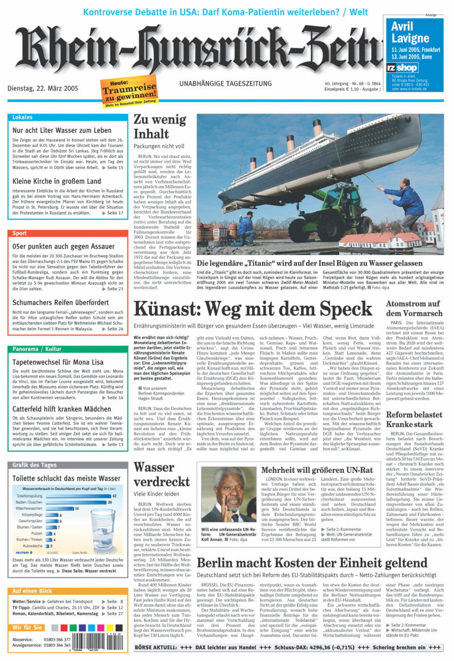 Rhein-Hunsrück-Zeitung vom Dienstag, 22.03.2005