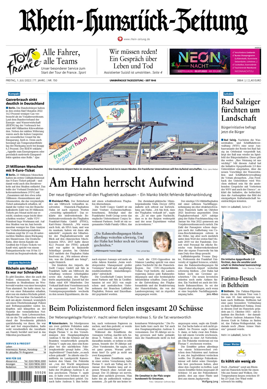 Rhein-Hunsrück-Zeitung vom Freitag, 01.07.2022