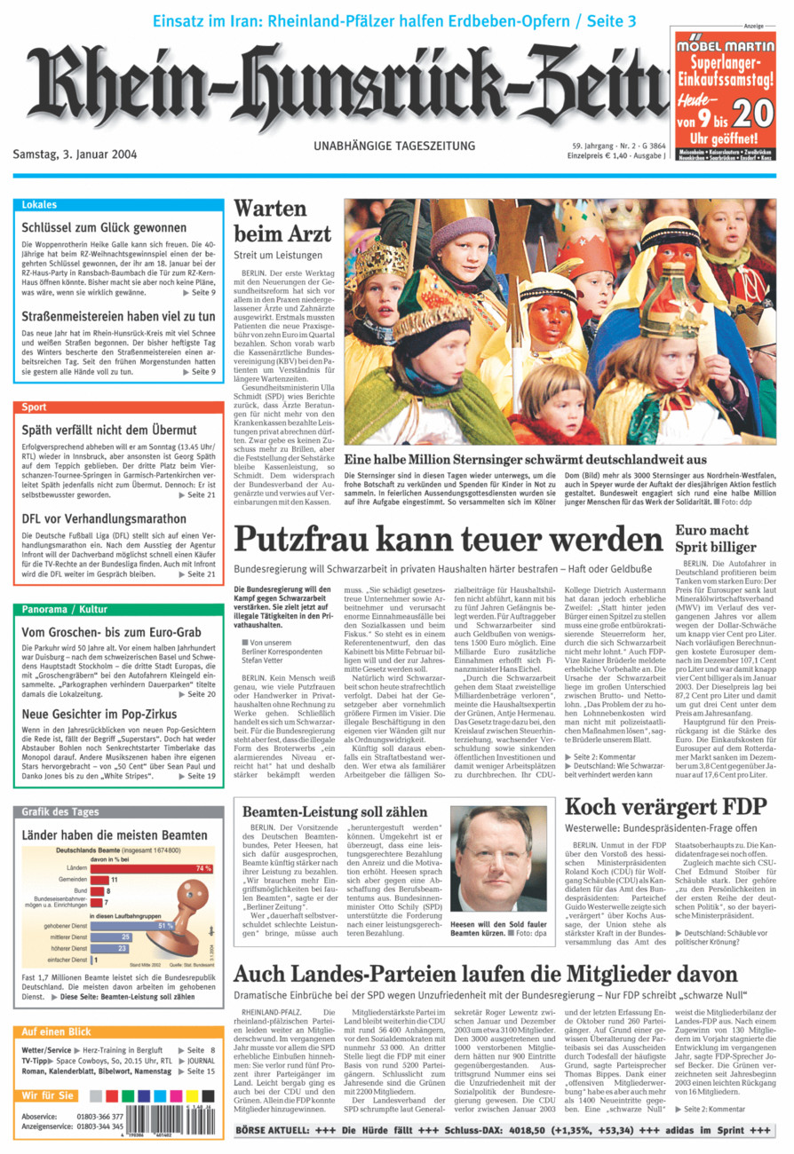 Rhein-Hunsrück-Zeitung vom Samstag, 03.01.2004