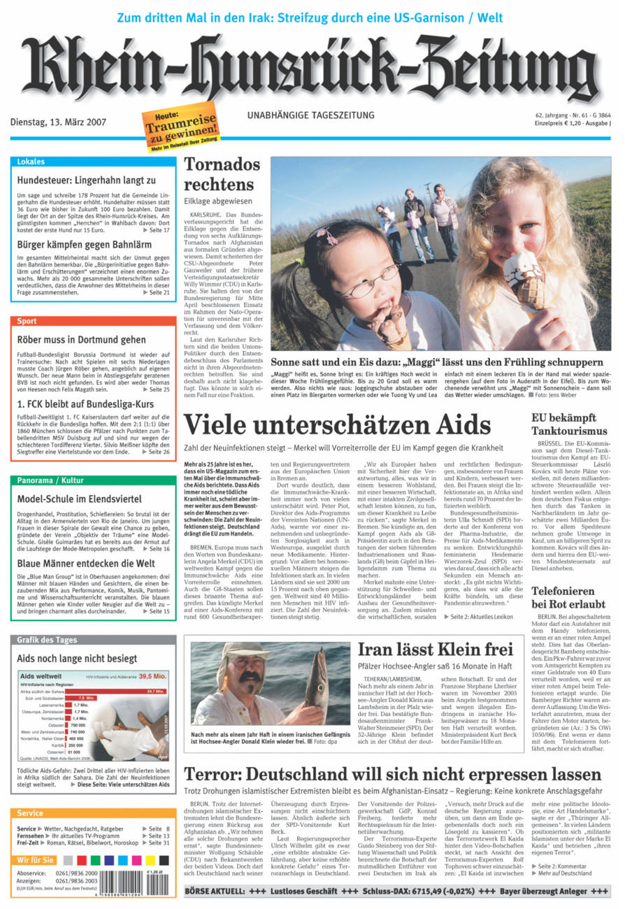 Rhein-Hunsrück-Zeitung vom Dienstag, 13.03.2007