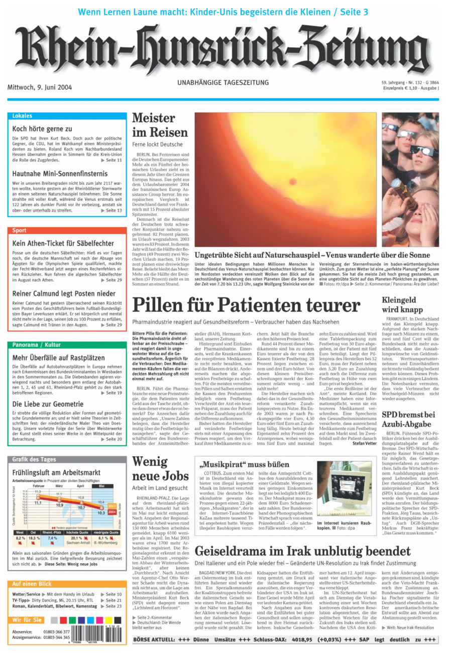 Rhein-Hunsrück-Zeitung vom Mittwoch, 09.06.2004