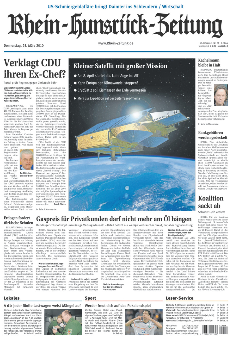 Rhein-Hunsrück-Zeitung vom Donnerstag, 25.03.2010