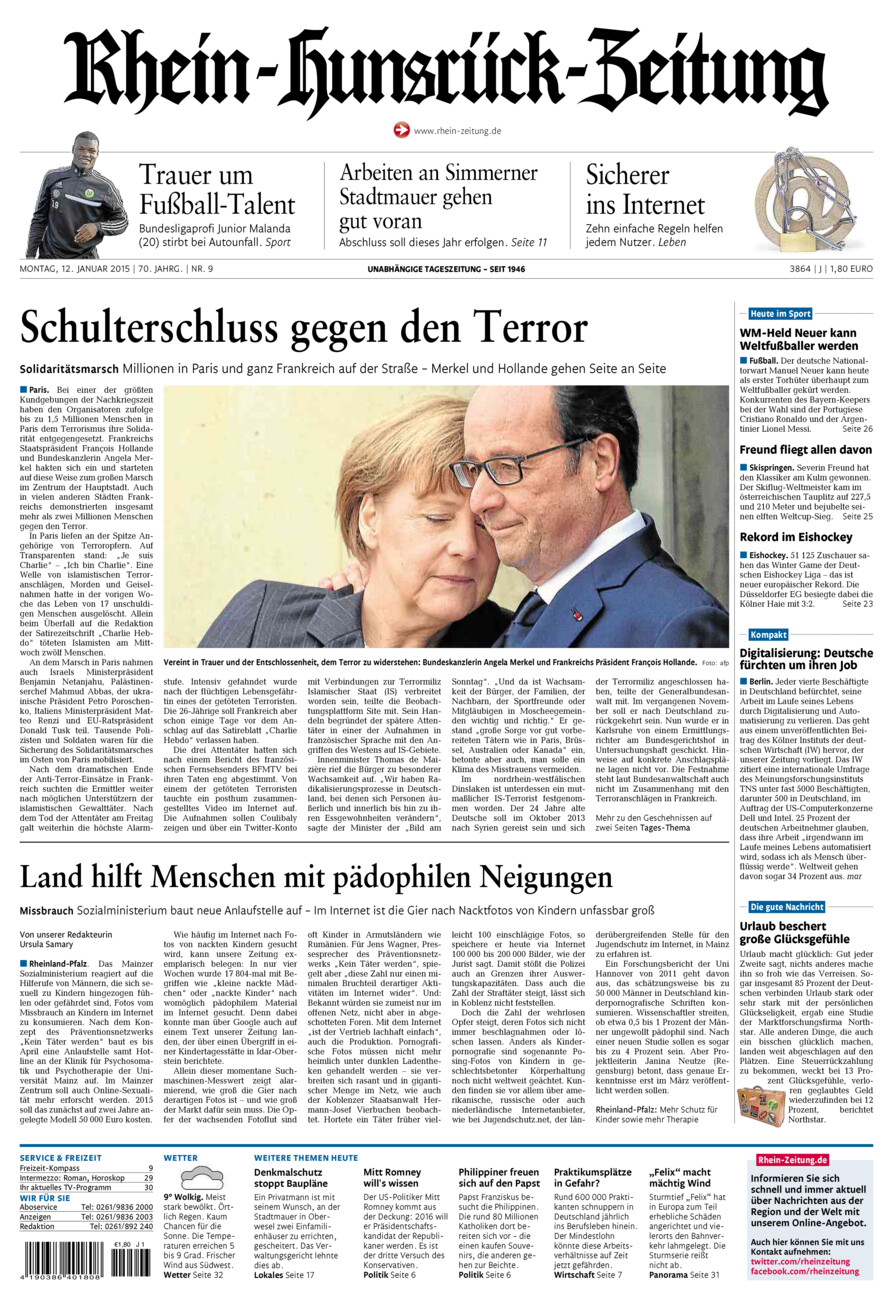 Rhein-Hunsrück-Zeitung vom Montag, 12.01.2015