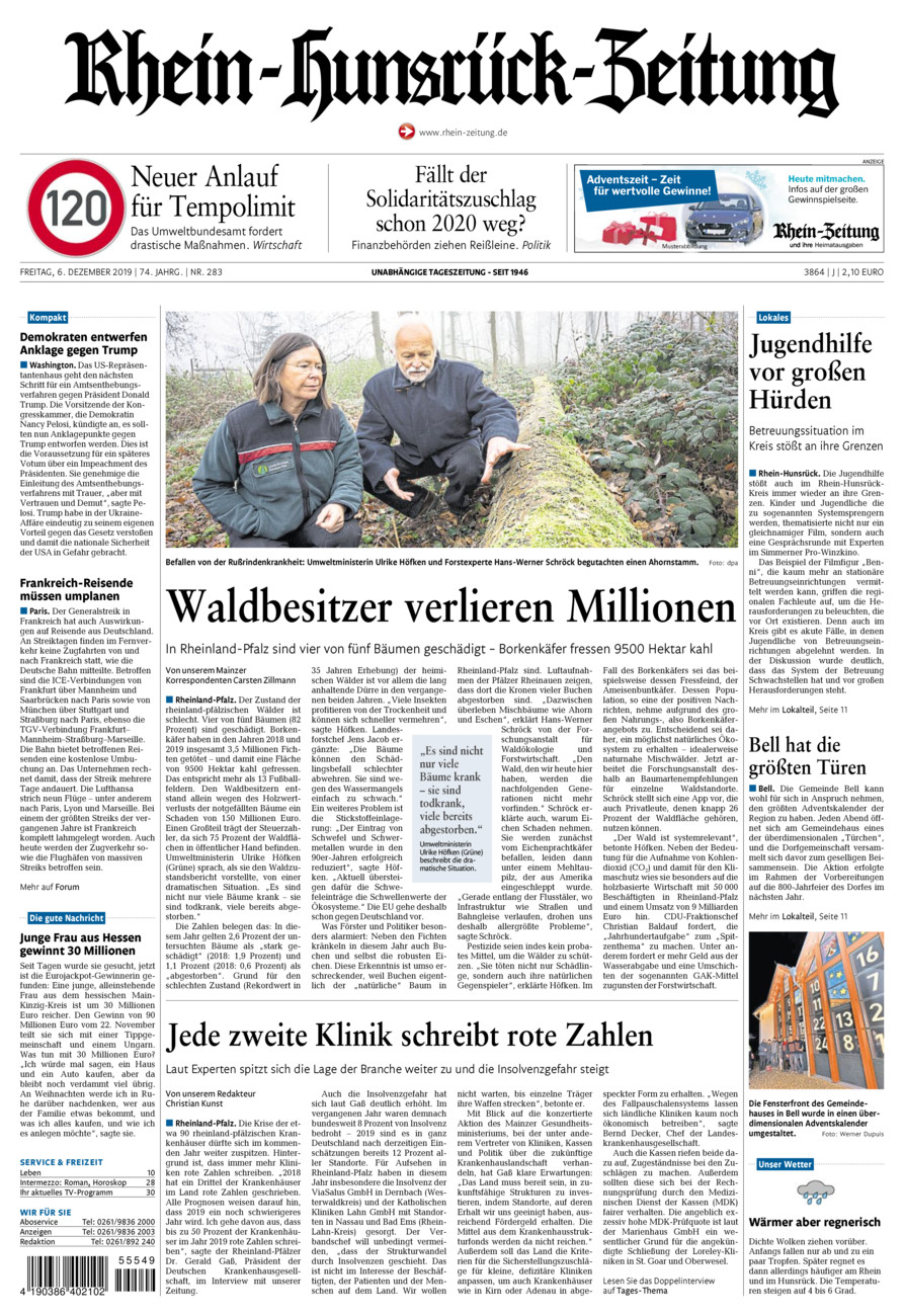 Rhein-Hunsrück-Zeitung vom Freitag, 06.12.2019