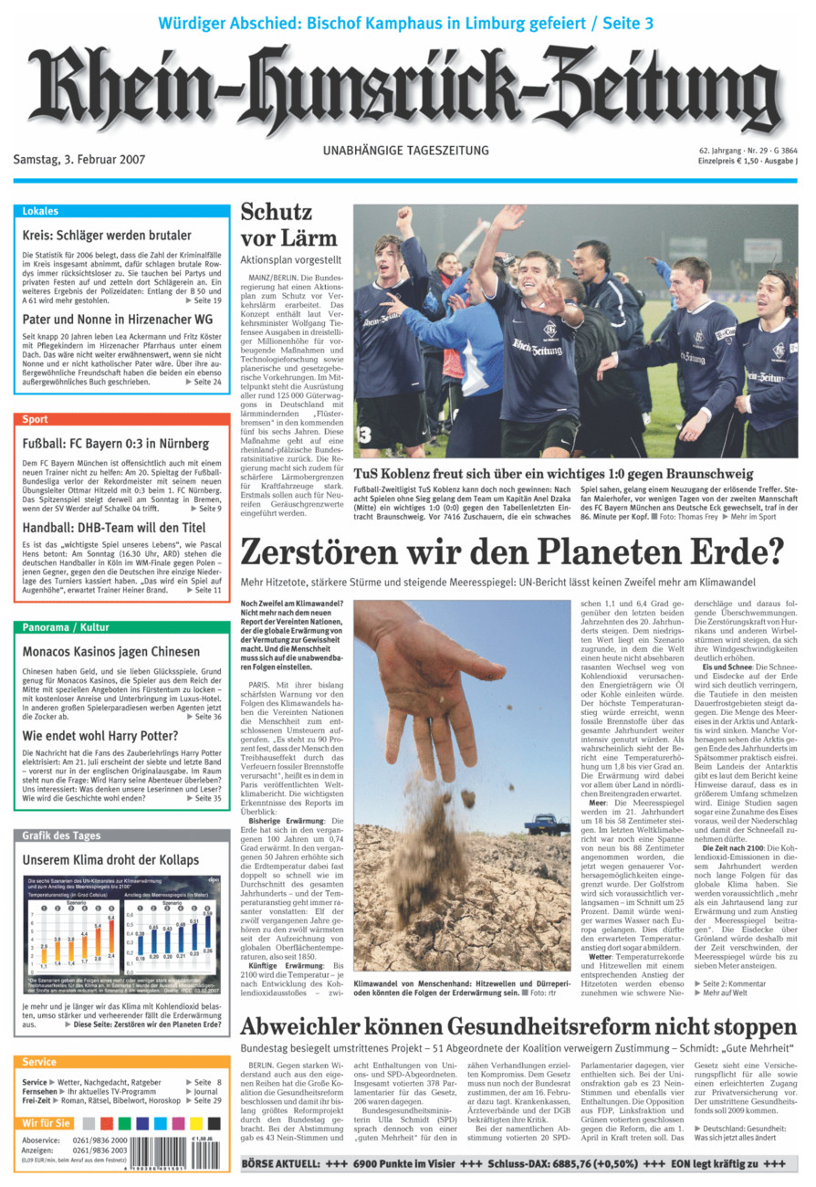Rhein-Hunsrück-Zeitung vom Samstag, 03.02.2007