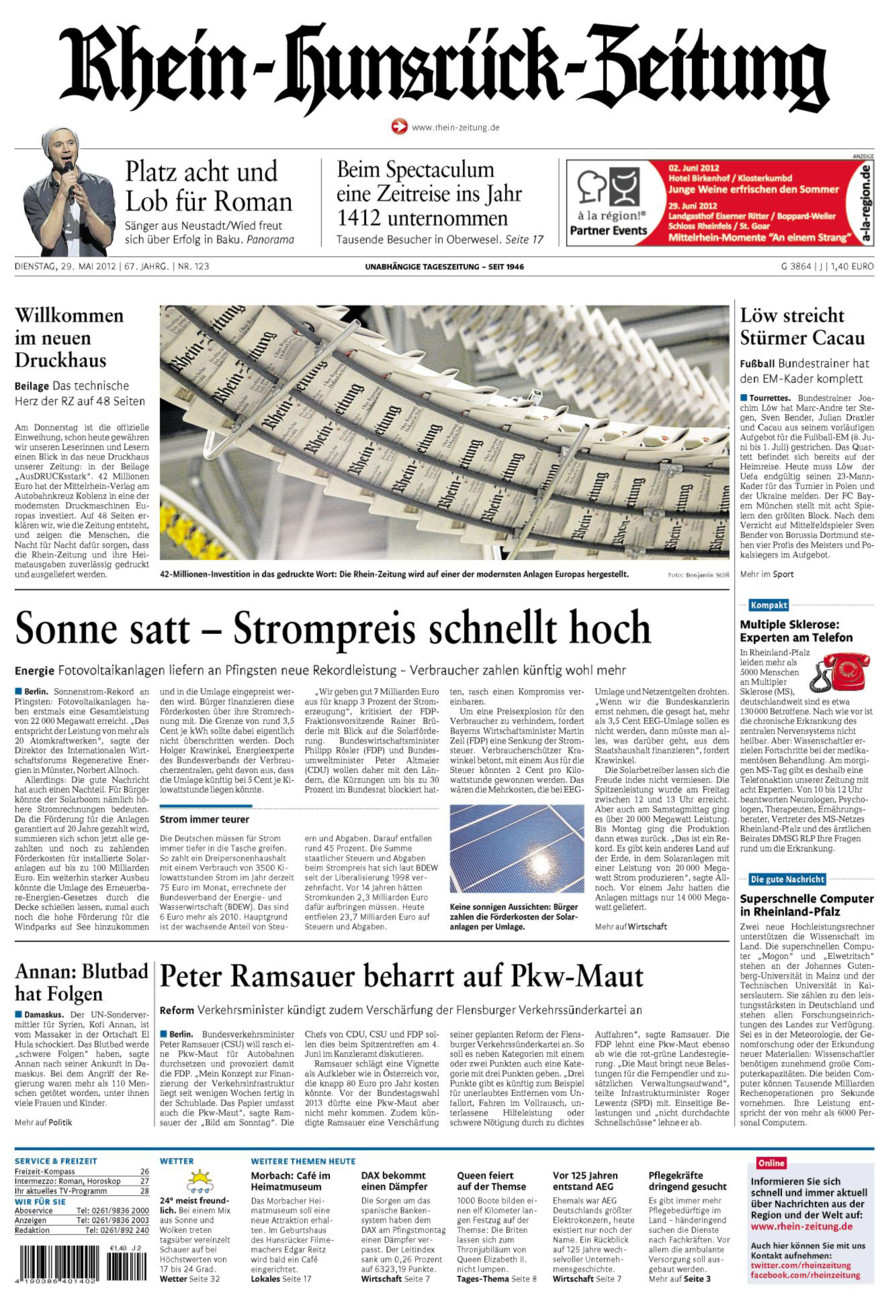 Rhein-Hunsrück-Zeitung vom Dienstag, 29.05.2012