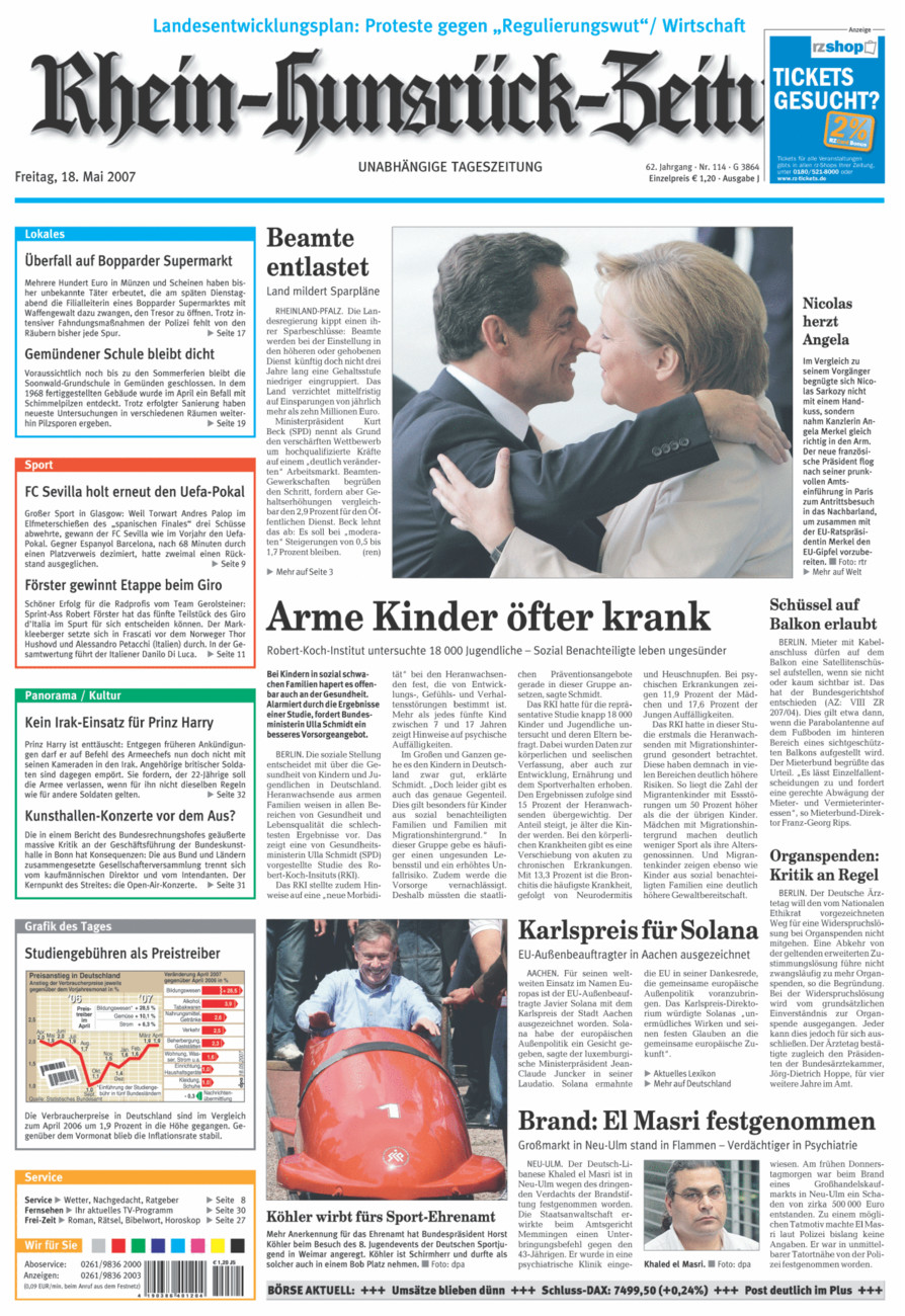 Rhein-Hunsrück-Zeitung vom Freitag, 18.05.2007