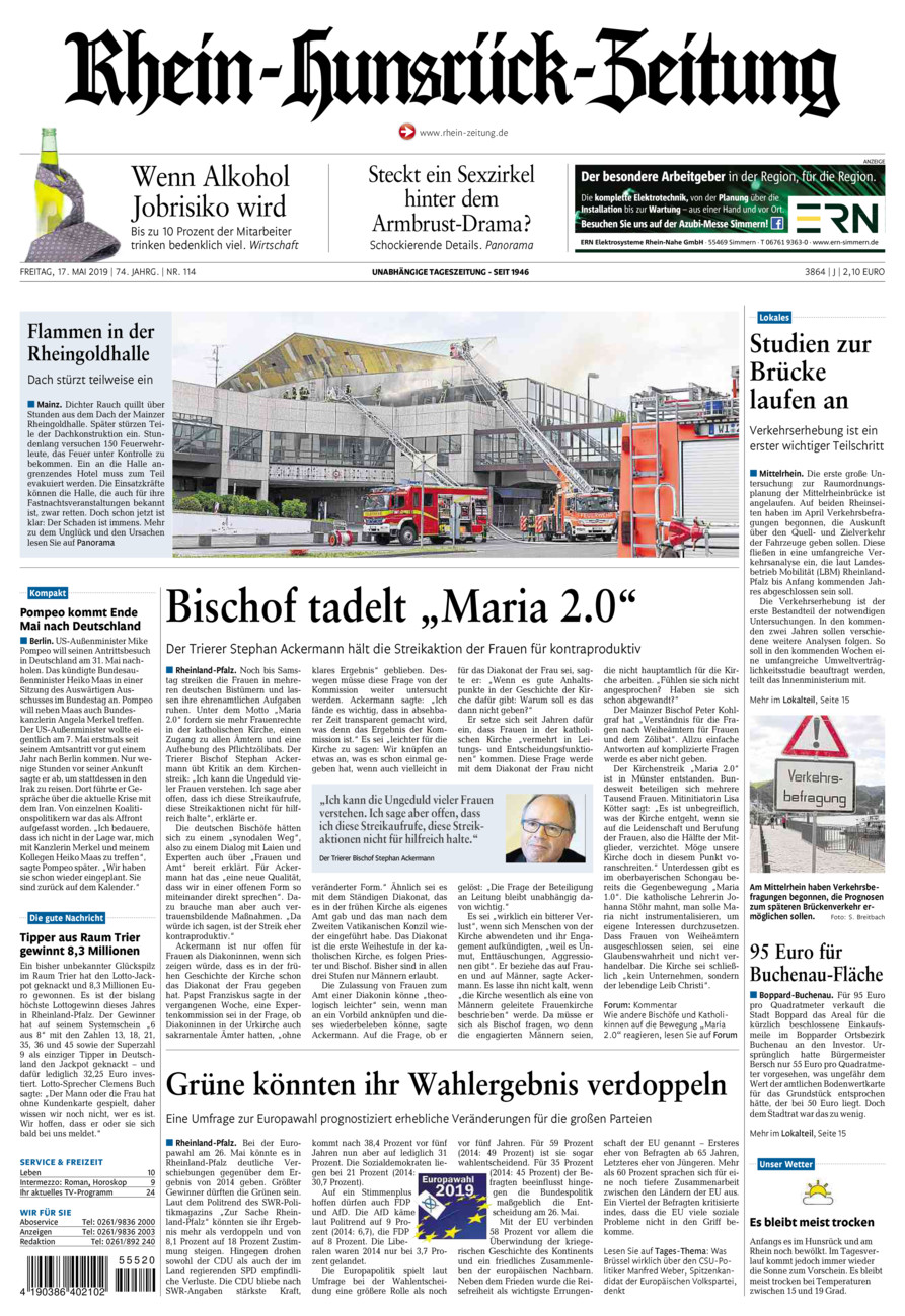 Rhein-Hunsrück-Zeitung vom Freitag, 17.05.2019