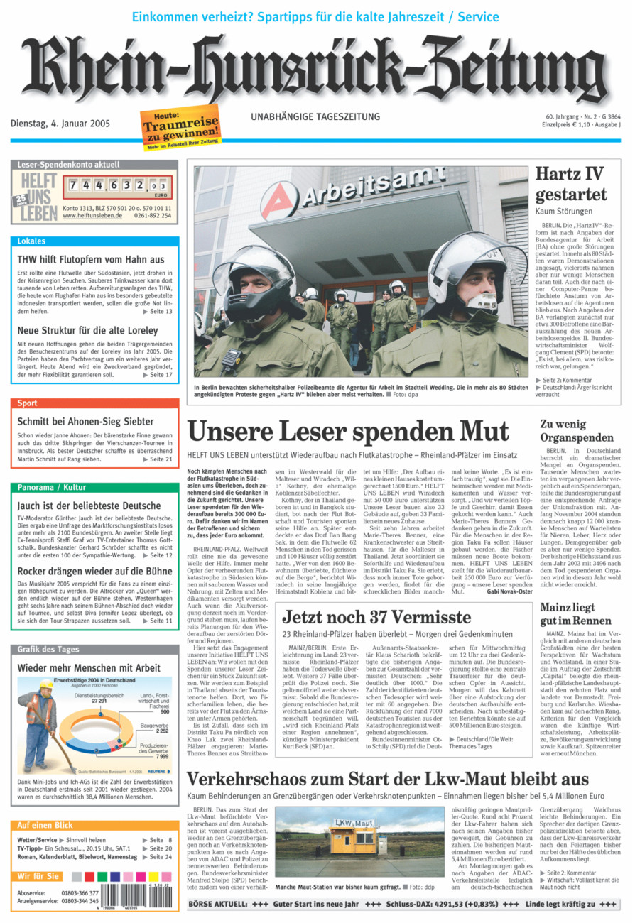 Rhein-Hunsrück-Zeitung vom Dienstag, 04.01.2005