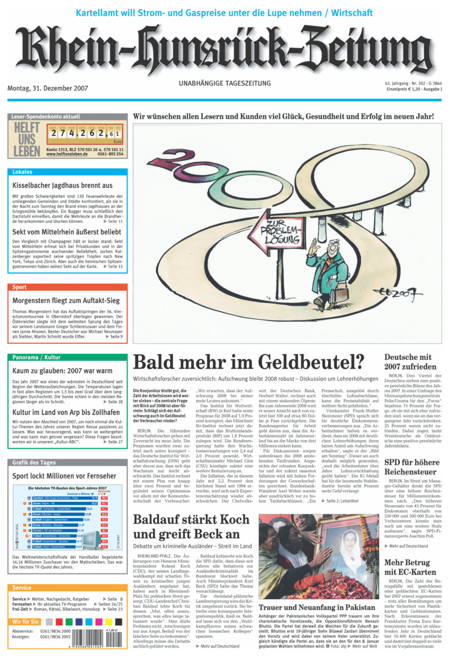 Rhein-Hunsrück-Zeitung vom Montag, 31.12.2007