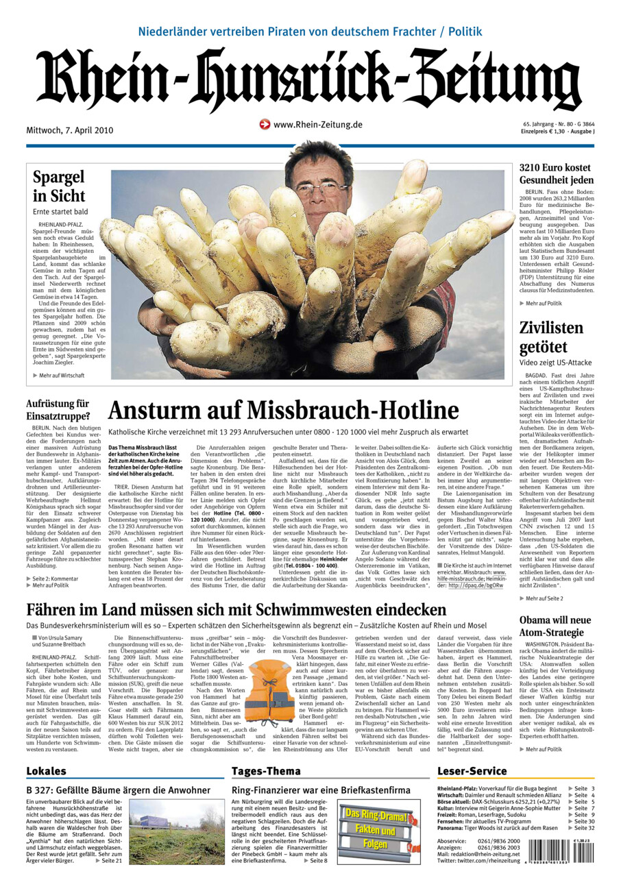 Rhein-Hunsrück-Zeitung vom Mittwoch, 07.04.2010