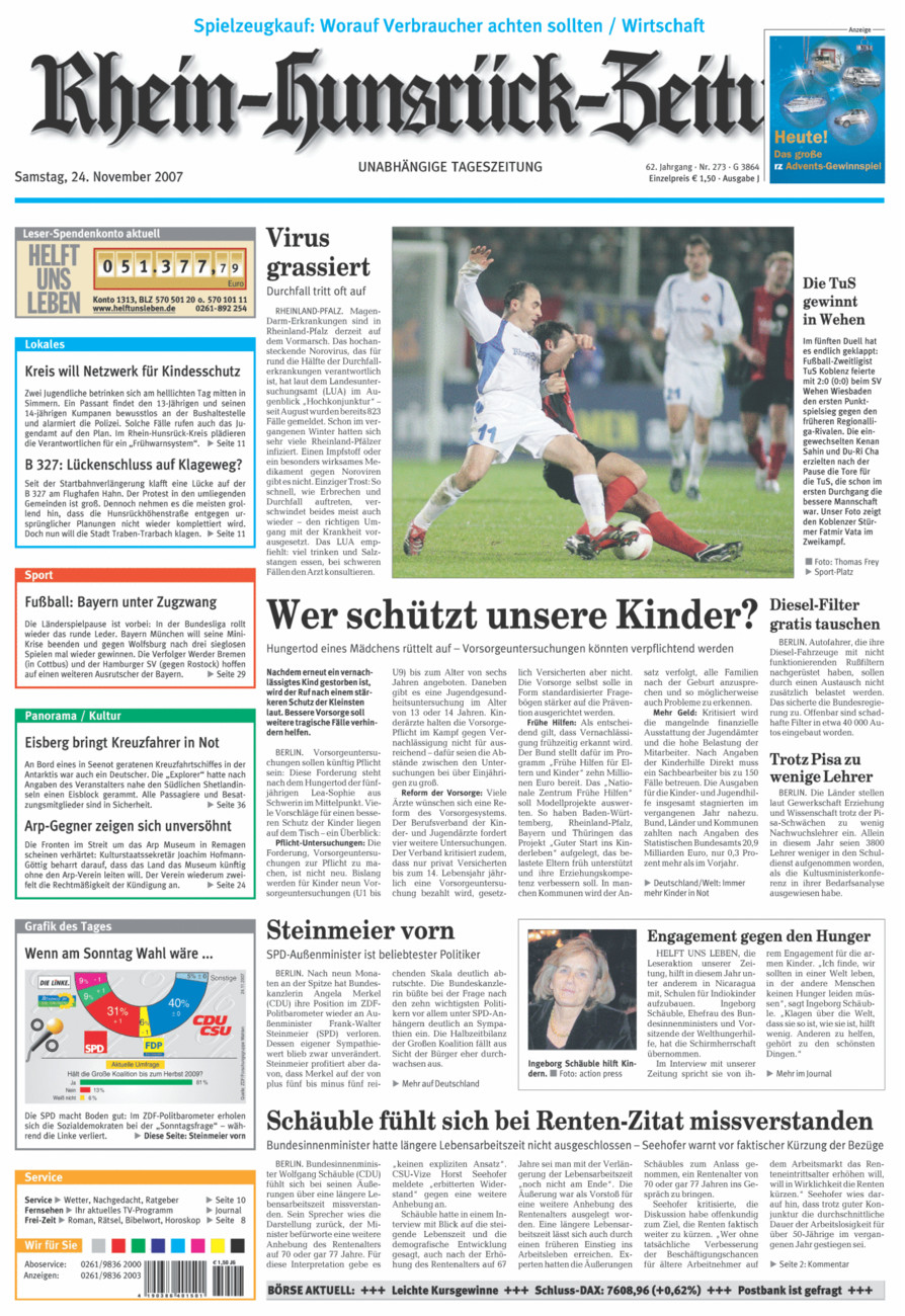 Rhein-Hunsrück-Zeitung vom Samstag, 24.11.2007