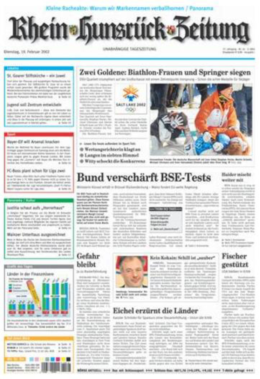 Rhein-Hunsrück-Zeitung vom Dienstag, 19.02.2002