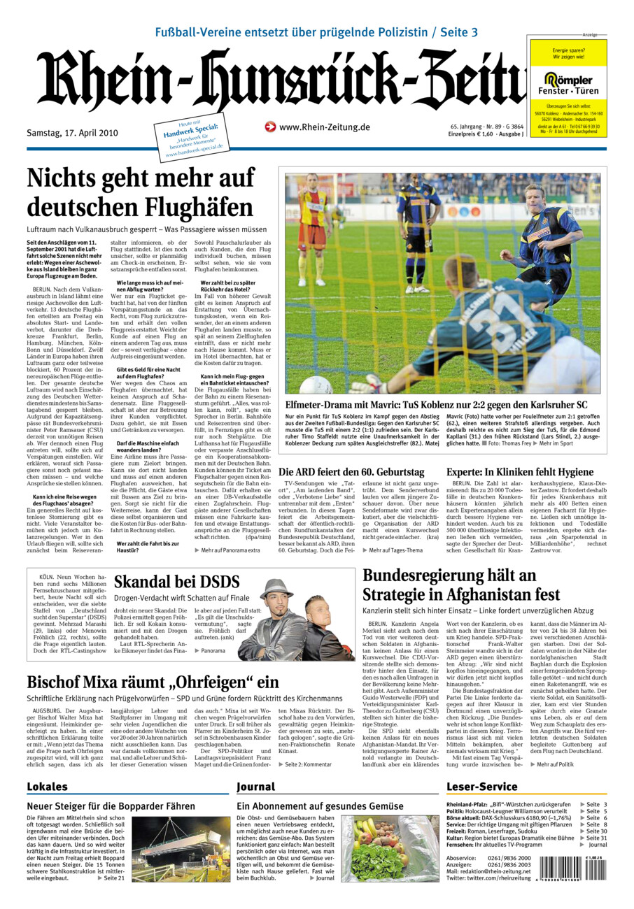 Rhein-Hunsrück-Zeitung vom Samstag, 17.04.2010