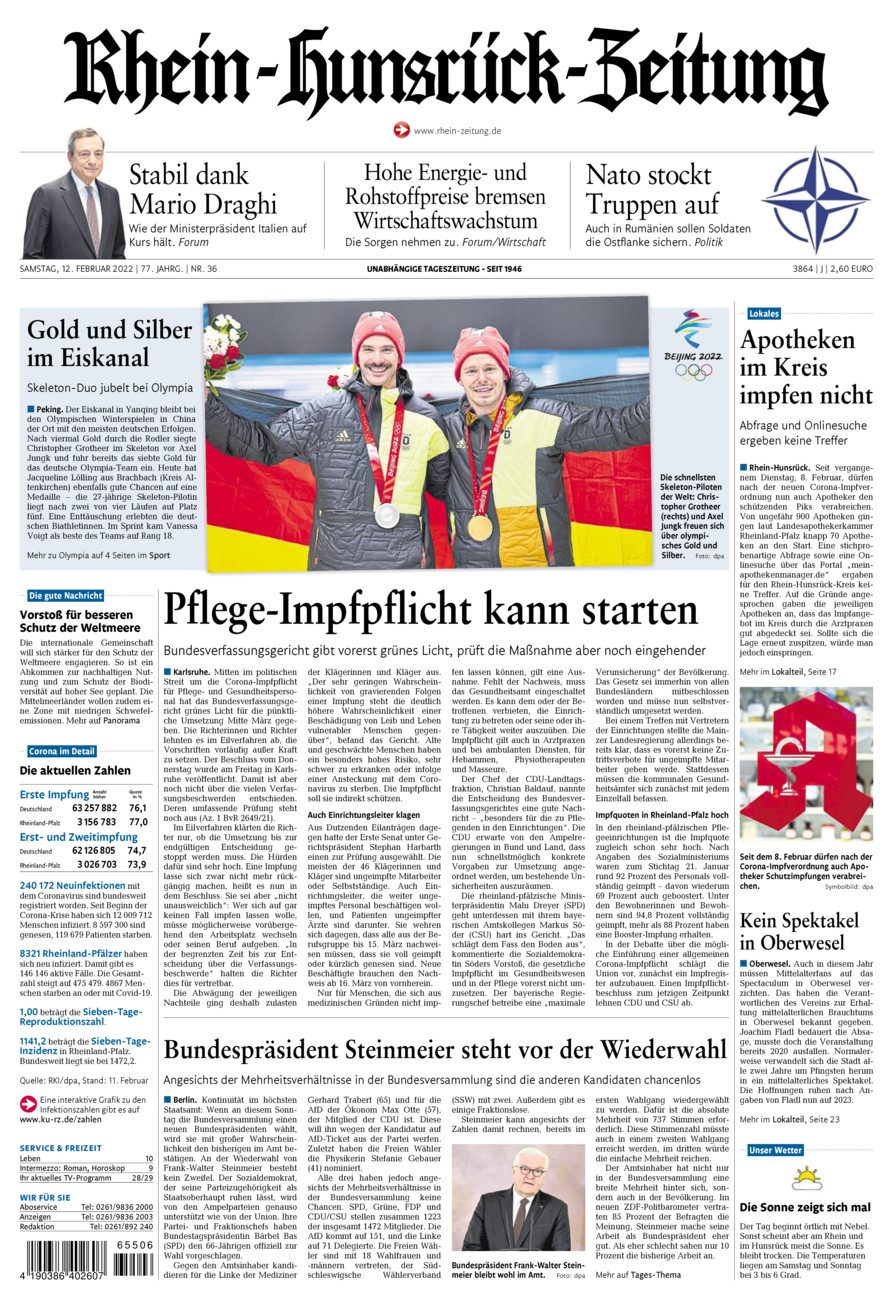 Rhein-Hunsrück-Zeitung vom Samstag, 12.02.2022