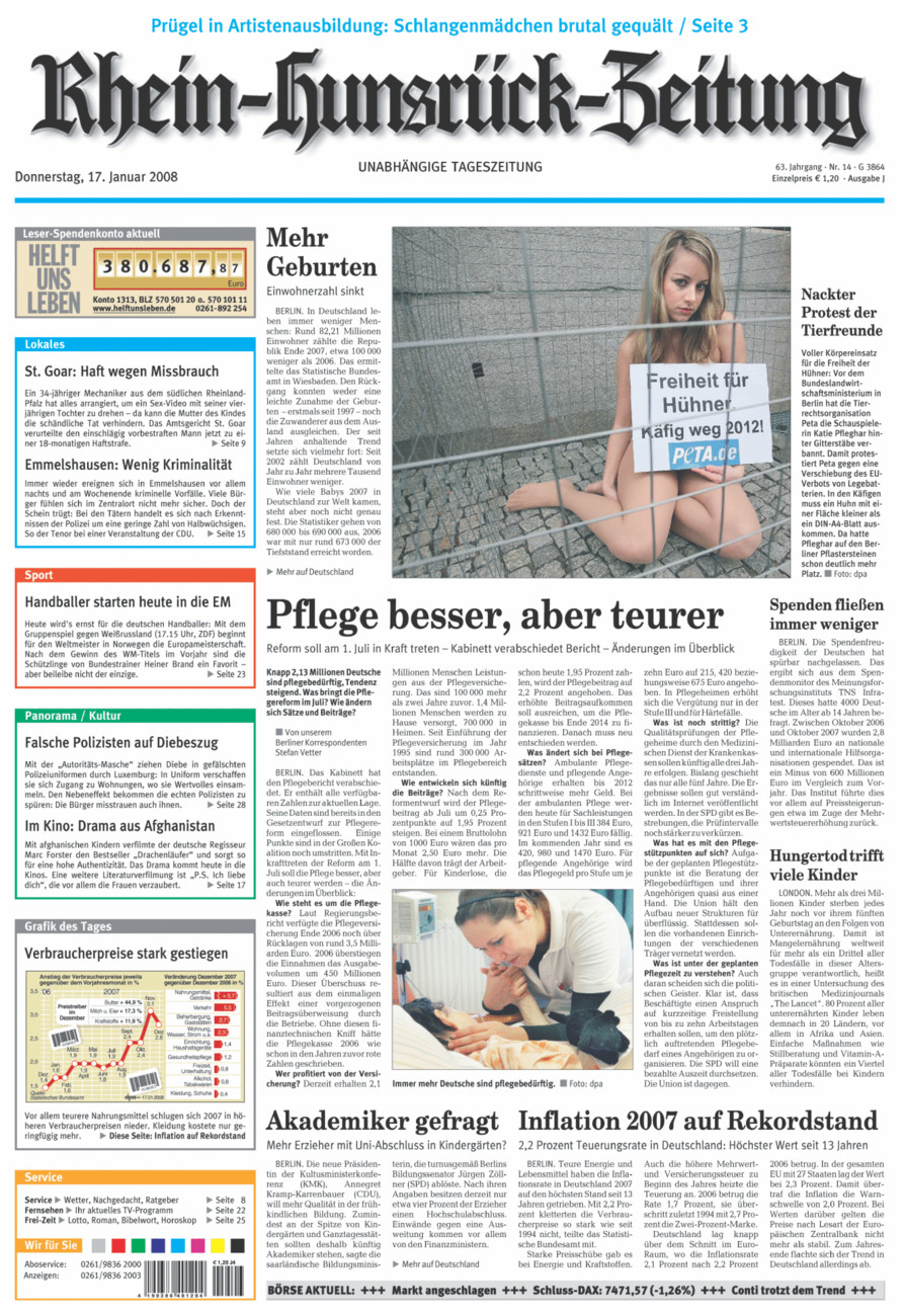 Rhein-Hunsrück-Zeitung vom Donnerstag, 17.01.2008