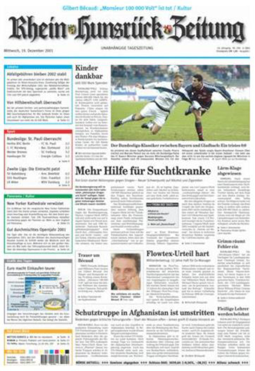 Rhein-Hunsrück-Zeitung vom Mittwoch, 19.12.2001