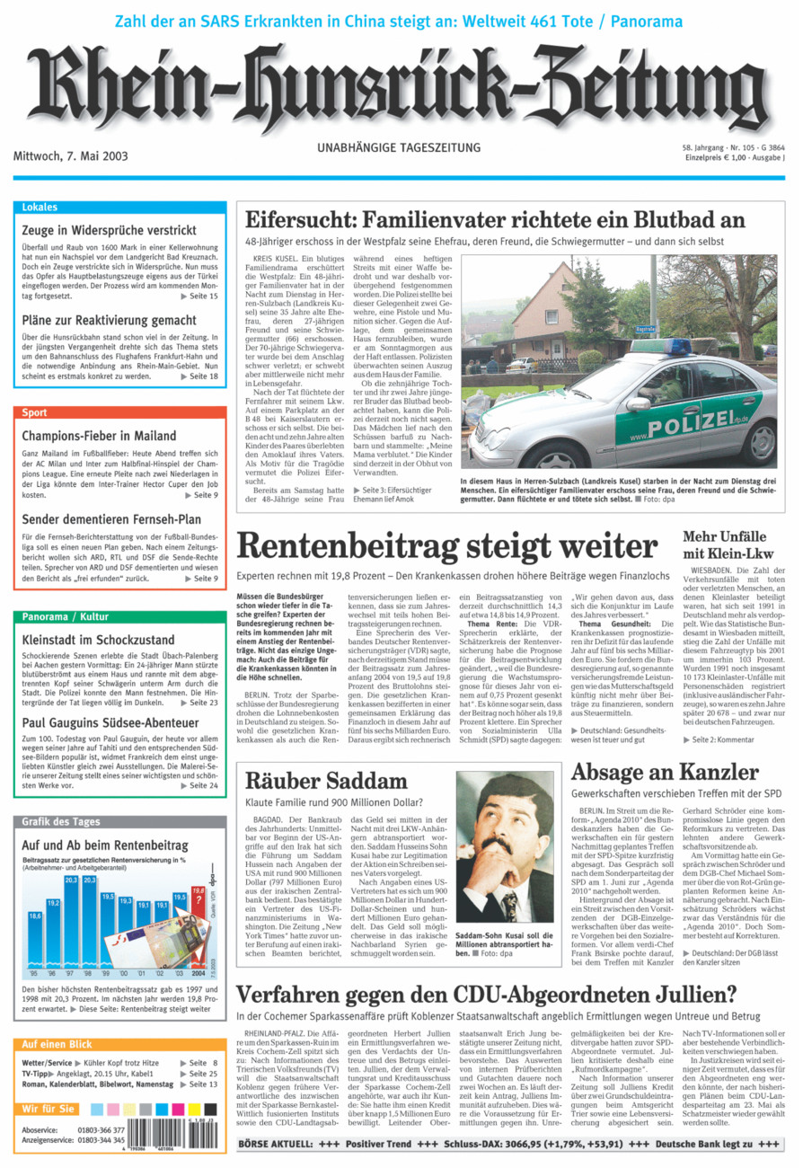 Rhein-Hunsrück-Zeitung vom Mittwoch, 07.05.2003